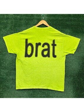 CharliXCX Brat Logo Chartrusse T-Shirt Size Large